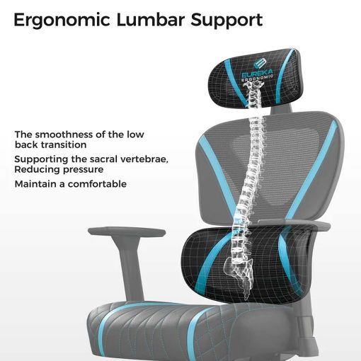 Εικόνα της Gaming Chair Eureka Ergonomic Norn Black/Βlue ERK-GC06-BU-V1