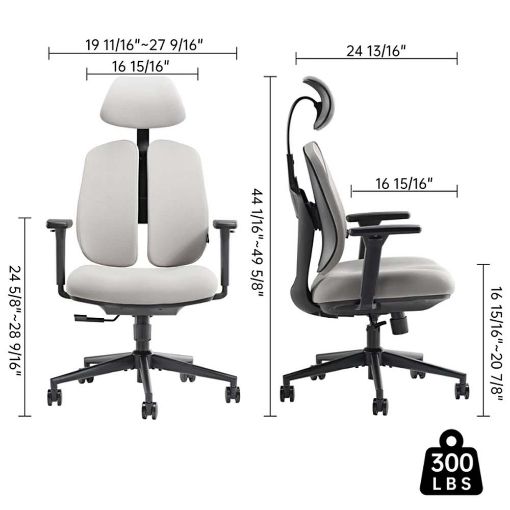 Εικόνα της Καρέκλα Γραφείου Eureka Ergonomic Flex White/Black ERK-OC10-OW