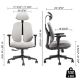 Εικόνα της Καρέκλα Γραφείου Eureka Ergonomic Flex White/Black ERK-OC10-OW