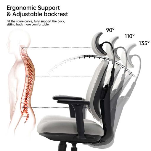 Εικόνα της Καρέκλα Γραφείου Eureka Ergonomic Flex White/Black ERK-OC10-OW