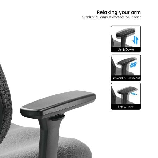 Εικόνα της Καρέκλα Γραφείου Eureka Ergonomic Flex Grey/Black ERK-OC10-GY