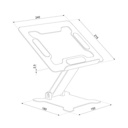 Εικόνα της Laptop Stand Neomounts 11-15" Foldable Black DS20-740BL1