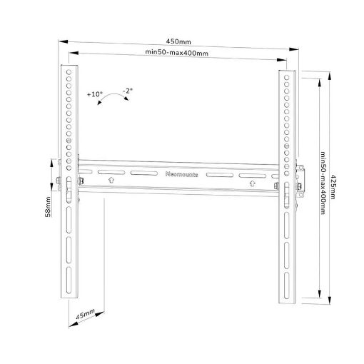 Εικόνα της Επιτοίχια Βάση Τηλεόρασης Neomounts 32-65" Tiltable WL35-350BL14