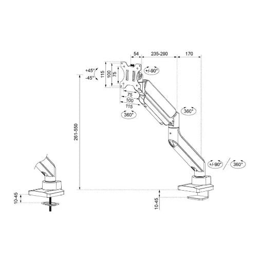 Εικόνα της Monitor Arm Desk Mount Neomounts 17-49" Curved Ultra-Wide Full Motion Black DS70PLUS-450BL1