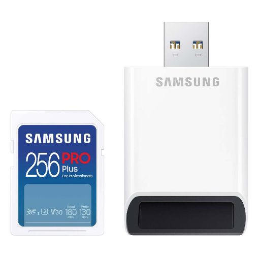 Εικόνα της Κάρτα Μνήμης SDXC Samsung Pro Plus 256GB U3 V30 UHS-I & USB Reader MB-SD256SB/WW