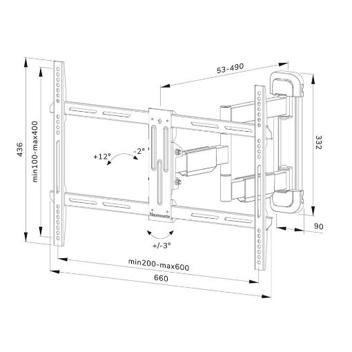 Εικόνα της Επιτοίχια Βάση Τηλεόρασης Neomounts 40-65" Tiltable & Swivelable WL40-550BL16