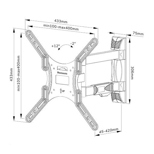 Εικόνα της Επιτοίχια Βάση Τηλεόρασης Neomounts 32-55" Tiltable & Swivelable WL40-550BL14