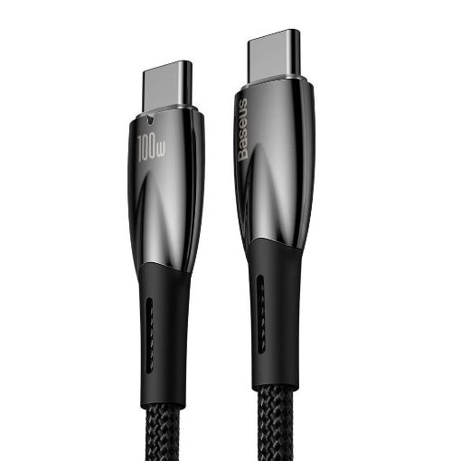 Εικόνα της Καλώδιο Baseus Glimmer USB-C to USB-C 100W 2m Black CADH000801