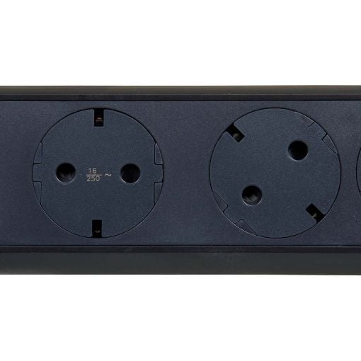 Εικόνα της Πολύπριζο Legrand 4 Θέσεων με Διακόπτη Rotating 3m Black/Dark Grey 694537