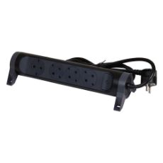Εικόνα της Πολύπριζο Legrand 4 Θέσεων με Διακόπτη Rotating 3m Black/Dark Grey 694537