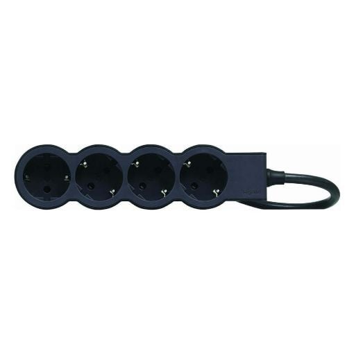 Εικόνα της Πολύπριζο Legrand 4 Θέσεων 1.5m Black/Dark Grey 694553