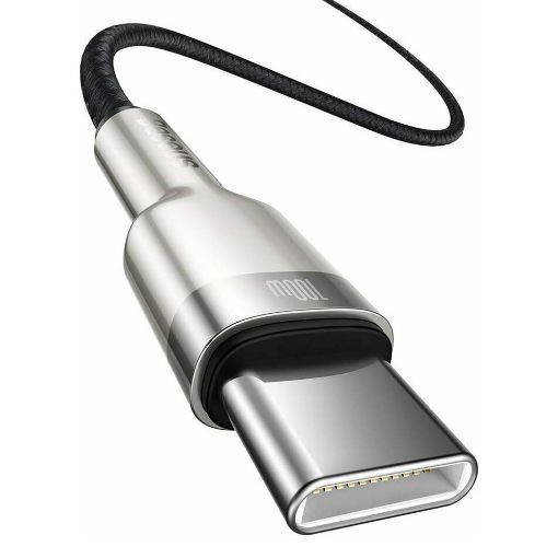 Εικόνα της Καλώδιο Baseus Cafule Metal USB-C to USB-C 100W 1m Black CATJK-C01