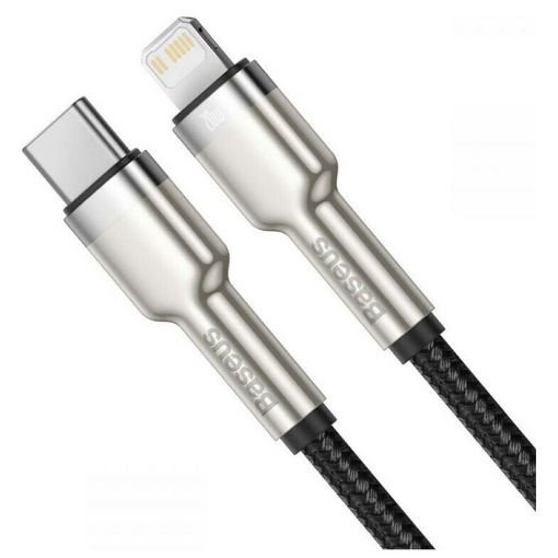 Εικόνα της Καλώδιο Baseus Cafule Metal Braided USB-C to Lightning 20W 0.25m Black CATLJK-01C
