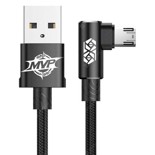 Εικόνα της Καλώδιο Baseus MVP Elbow USB-A to micro USB 2m Black CAMMVP-B01