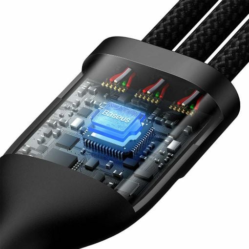 Εικόνα της Καλώδιο Baseus Flash USB to USB-C/Micro-USB/Lightning 100W 1.2m Black CASS030001