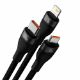 Εικόνα της Καλώδιο Baseus Flash USB to USB-C/Micro-USB/Lightning 100W 1.2m Black CASS030001