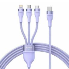 Εικόνα της Καλώδιο Baseus Flash 2 USB to USB-C/Micro-USB/Lightning 100W 1.5m Purple CASS030205