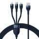 Εικόνα της Καλώδιο Baseus Flash USB to USB-C/Micro-USB/Lightning 66W 1.2m Blue CASS040003