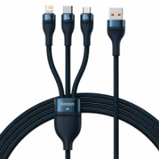 Εικόνα της Καλώδιο Baseus Flash USB to USB-C/Micro-USB/Lightning 100W 1.2m Blue CASS030003