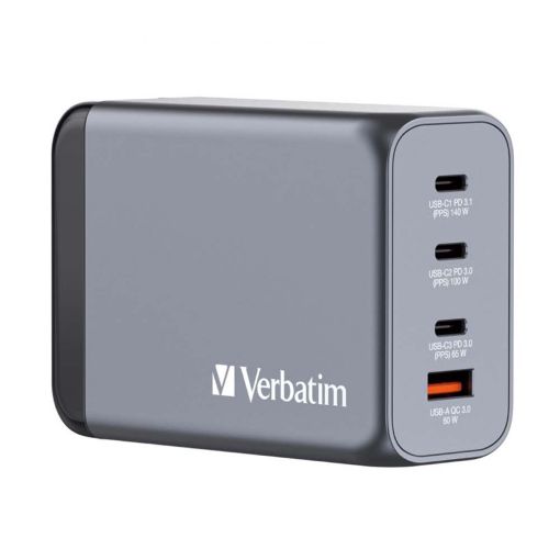 Εικόνα της Φορτιστής Verbatim GaN 3x USB-C & USB-A 240W Grey 32205
