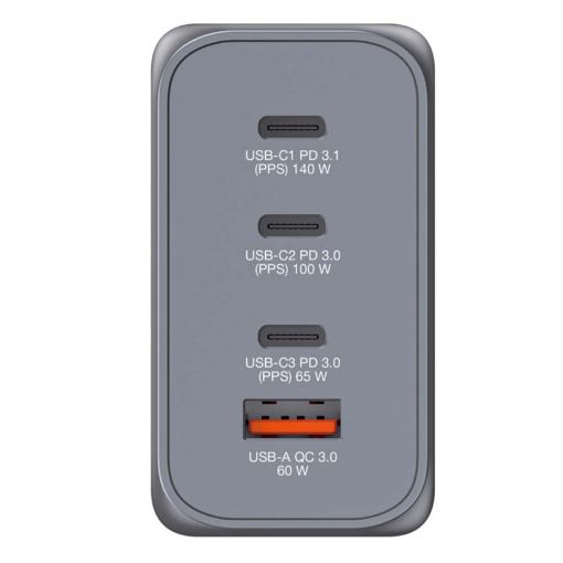 Εικόνα της Φορτιστής Verbatim GaN 3x USB-C & USB-A 240W Grey 32205