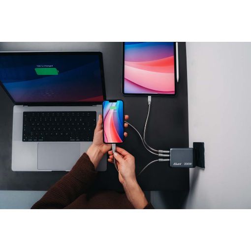 Εικόνα της Φορτιστής Verbatim GaN 3x USB-C & USB-A 200W Grey 32204
