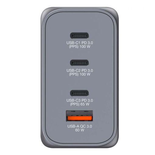 Εικόνα της Φορτιστής Verbatim GaN 3x USB-C & USB-A 200W Grey 32204