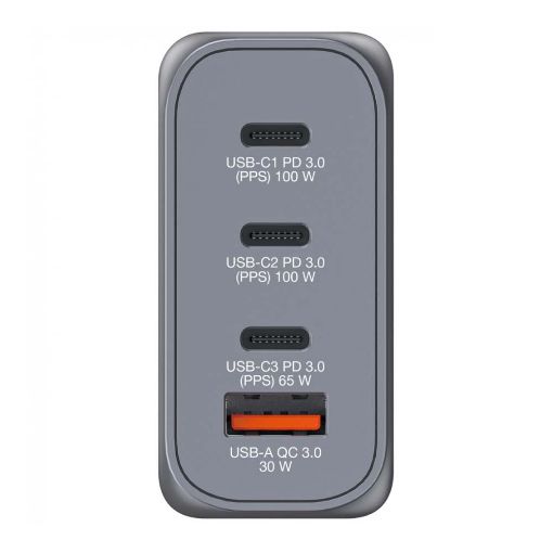 Εικόνα της Φορτιστής Verbatim GaN 3x USB-C & USB-A 100W Grey 32202
