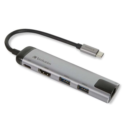 Εικόνα της Docking Station Verbatim USB-C HDMI Ethernet Grey 49141