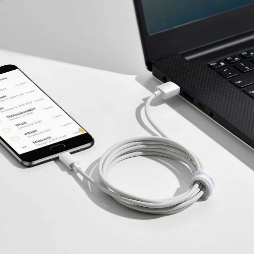 Εικόνα της Καλώδιο Baseus Simple Wisdom USB 2.0 to Micro USB 1.5m White (2-Pack) TZCAMZJ-02