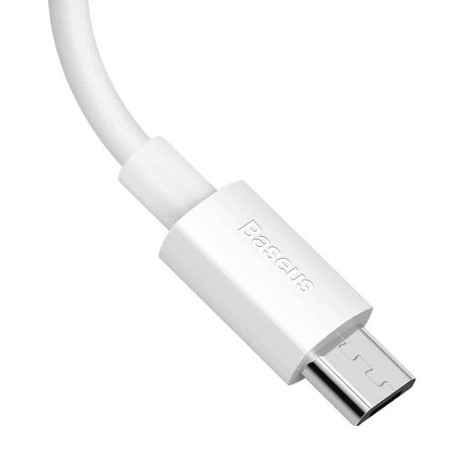 Εικόνα της Καλώδιο Baseus Simple Wisdom USB 2.0 to Micro USB 1.5m White (2-Pack) TZCAMZJ-02