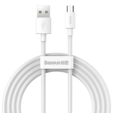 Εικόνα της Καλώδιο Baseus Simple Wisdom USB 2.0 to Micro USB 1.5m White (2-Pack) TZCAMZJ-02