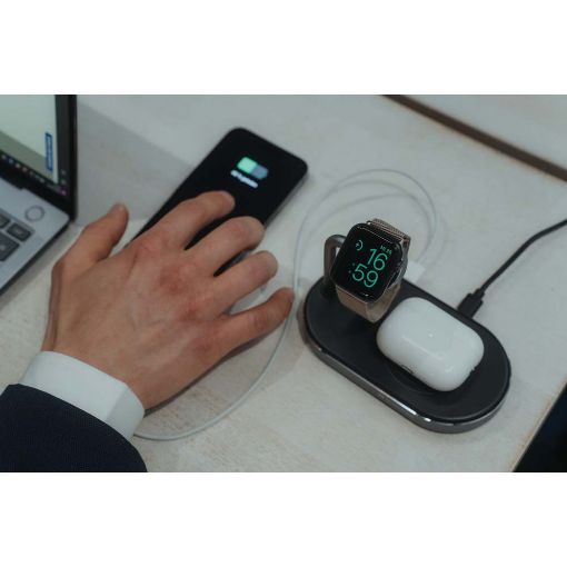 Εικόνα της Φορτιστής Verbatim WCS-02 Aluminium 3in1 USB-A Wireless Qi MFi & Apple Watch 44W Black 49556