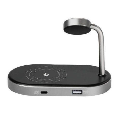 Εικόνα της Φορτιστής Verbatim WCS-02 Aluminium 3in1 USB-A Wireless Qi MFi & Apple Watch 44W Black 49556