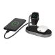 Εικόνα της Φορτιστής Verbatim WCS-02 Aluminium 3in1 USB-A Wireless Qi MFi & Apple Watch 44W Black 49556