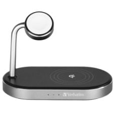 Εικόνα της Φορτιστής Verbatim WCS-02 Aluminium 3in1 USB-A Wireless Qi MFi & Apple Watch 44W Black 49556