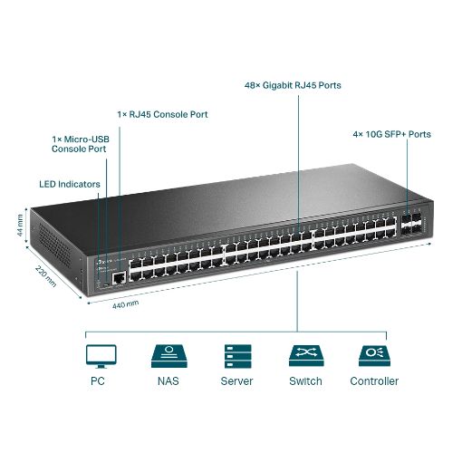 Εικόνα της Switch Tp-Link Jetstream TL-SG3452X L2+ Managed 48-Ports 4 10GE SFP+ Gigabit