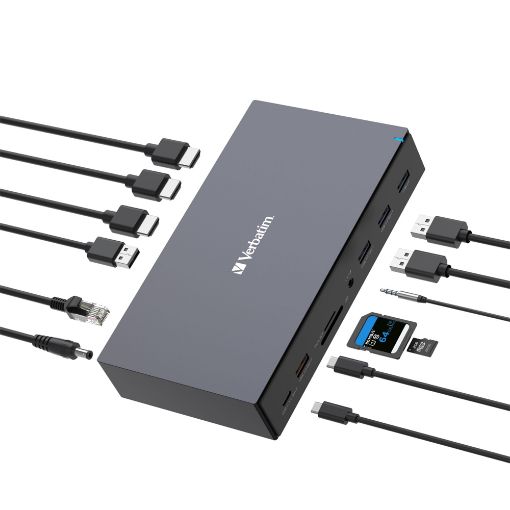 Εικόνα της Docking Station Verbatim USB-C Pro CDS-17 17in1 Grey 32172