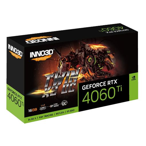 Εικόνα της Inno3D GeForce RTX 4060 Ti Twin X2 OC 16GB GDDR6 N406T2-16D6X-178055N