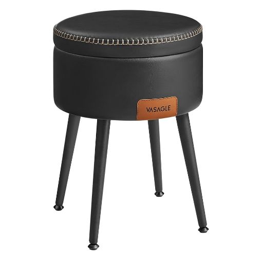 Εικόνα της Vasagle Σκαμπό Σαλονιού Black LOM005B01