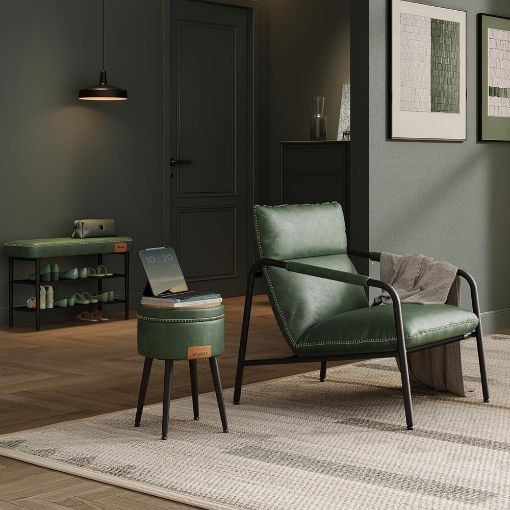Εικόνα της Vasagle Σκαμπό Σαλονιού Green LOM005C01