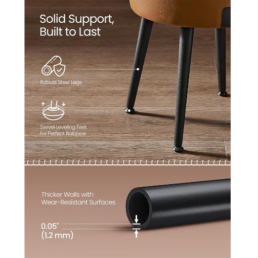 Εικόνα της Vasagle Σκαμπό Σαλονιού Caramel Brown LOM005K01