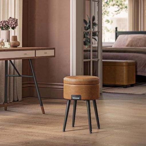 Εικόνα της Vasagle Σκαμπό Σαλονιού Caramel Brown LOM005K01