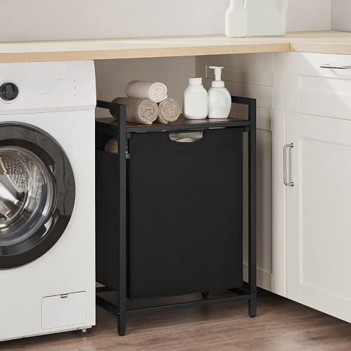 Εικόνα της Vasagle Καλάθι Απλύτων Μεταλλικό Black BLH101B01
