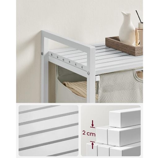 Εικόνα της Vasagle Καλάθι Απλύτων Μεταλλικό White BLH101W01