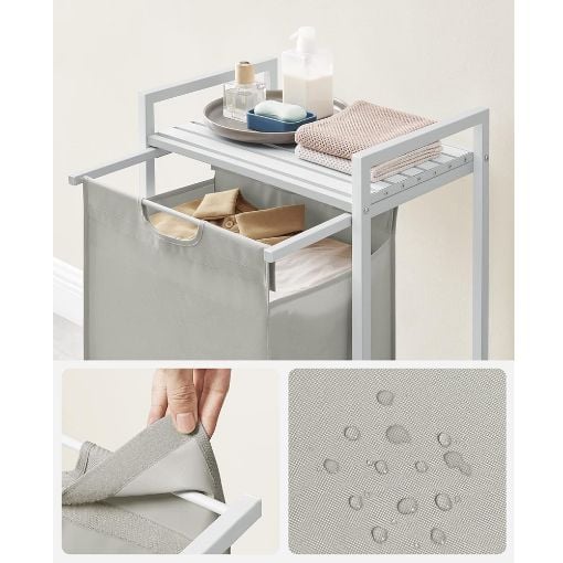 Εικόνα της Vasagle Καλάθι Απλύτων Μεταλλικό White BLH101W01