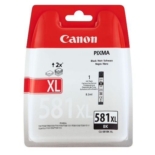 Εικόνα της Μελάνι Canon CLI-581BK XL Black (Plastic Box)