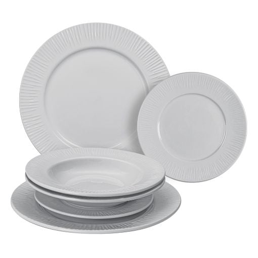 Εικόνα της Σερβίτσιο Πιάτων Lamart Fancy Πορσελάνης White 6τμχ LT9080