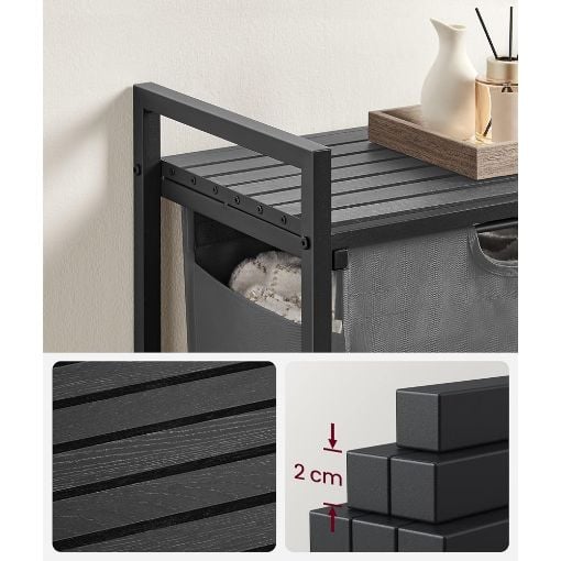 Εικόνα της Vasagle Καλάθι Απλύτων Μεταλλικό Grey BLH101G01