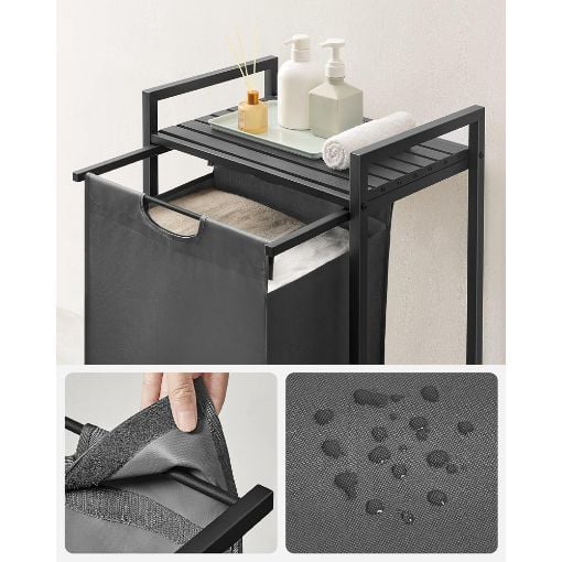 Εικόνα της Vasagle Καλάθι Απλύτων Μεταλλικό Grey BLH101G01